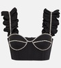 Embellished cotton bustier top