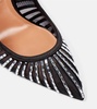 Passions Crystal 105 satin and mesh pumps