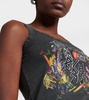 Printed cotton jersey tank top