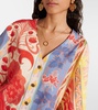 Printed oversized cotton-blend shirt