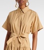 Agoraio pleated cotton shirt dress