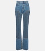 Crystal-embellished high-rise straight jeans