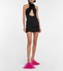 Cutout silk-blend minidress