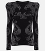 Logo paisley cotton-blend jersey top