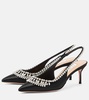 Crystal Crush satin slingback pumps