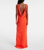 Chain-detail cady gown