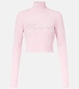Logo cropped wool and cashmere sweater