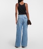 High-rise wide-leg cargo jeans