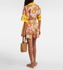 Floral linen shorts