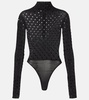 Embellished jersey bodysuit