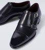 Leather monk strap shoes