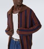 Striped mohair-blend cardigan