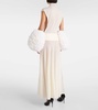 Low-rise virgin wool maxi skirt