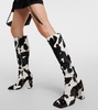 Marine calf hair knee-high boots