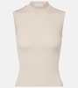 Striped cotton and silk top