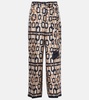 Brina printed silk twill wide-leg pants