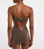 Dorit high-rise lamé bikini bottoms
