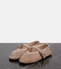 Metallic mesh ballet flats