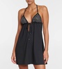 Embellished halterneck minidress