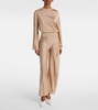 Knitted wide-leg pants