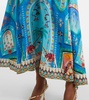 Embellished printed silk midi dress