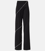 Spiral cotton wide-leg pants