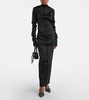 Draped twill gown