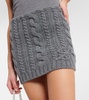 Cable-knit wool and cashmere miniskirt