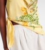 Sol printed tie-neck top