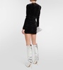 Gathered velvet minidress