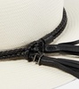Elfi leather-trimmed straw boater hat
