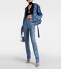 Crystal-embellished high-rise straight jeans