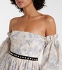 Alheli balloon-sleeve floral maxi dress