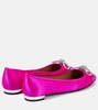 Parisina embellished satin ballet flats