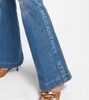 Logo mid-rise flared jeans