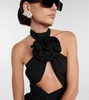 Cutout silk-blend minidress