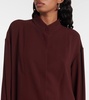 Oversized silk shirt dress