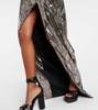 Chain-detail snake-print gown