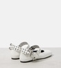Embellished leather ballet flats
