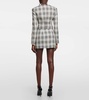 Plaid cropped wool jacket