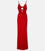 Bow-detail velvet gown