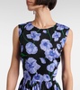 Floral belted cotton-blend midi dress