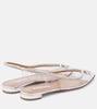 Seduction crystal-embellished PVC slingback flats