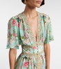 Floral embellished silk maxi dress