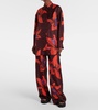 Printed silk wide-leg pants