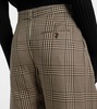 Plaid mid-rise barrel-leg pants