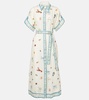 Sandy embroidered linen shirt dress