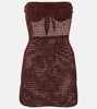 Floral crochet cotton bustier dress
