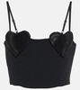 Crystal-embellished cropped top