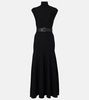 Belted wool-blend maxi dress